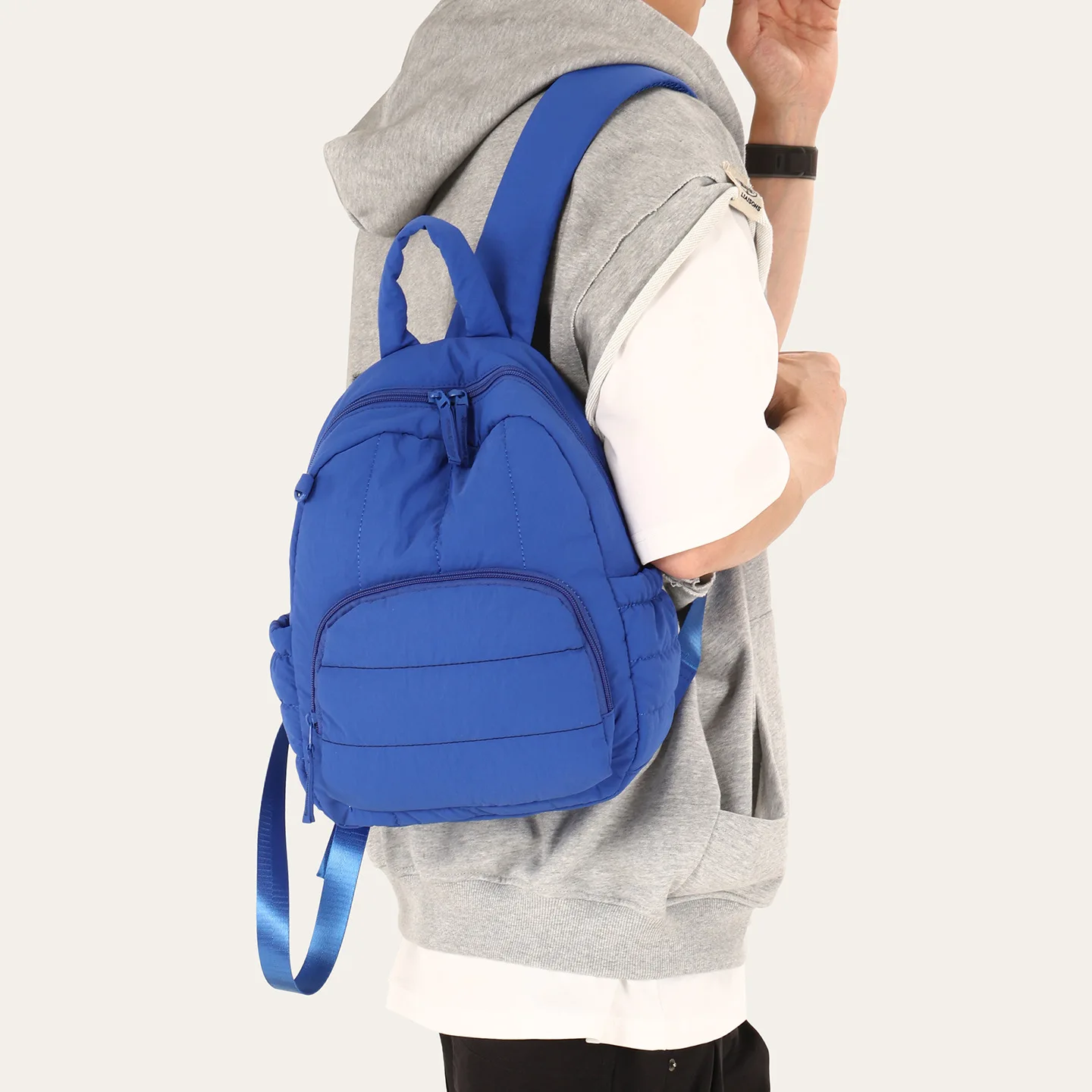 Women Mini Backpack Oxford Cloth Casual Daypack Multi Zipper Pocket Small Rucksack School Bag For Girls Travel Daily Use