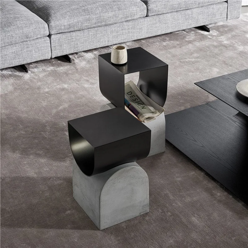 Personalized sofa minimalist few wabi wind magazine cement side cabinet small side coffee table sofa edge Italian style