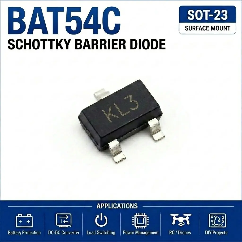 (100 pcs) BAT54/BAT54A/BAT54C (Marking KL1,KL2,KL3,KL4,L42,L43,L44) SOT-23 - Schottky Diode 30V 200mA