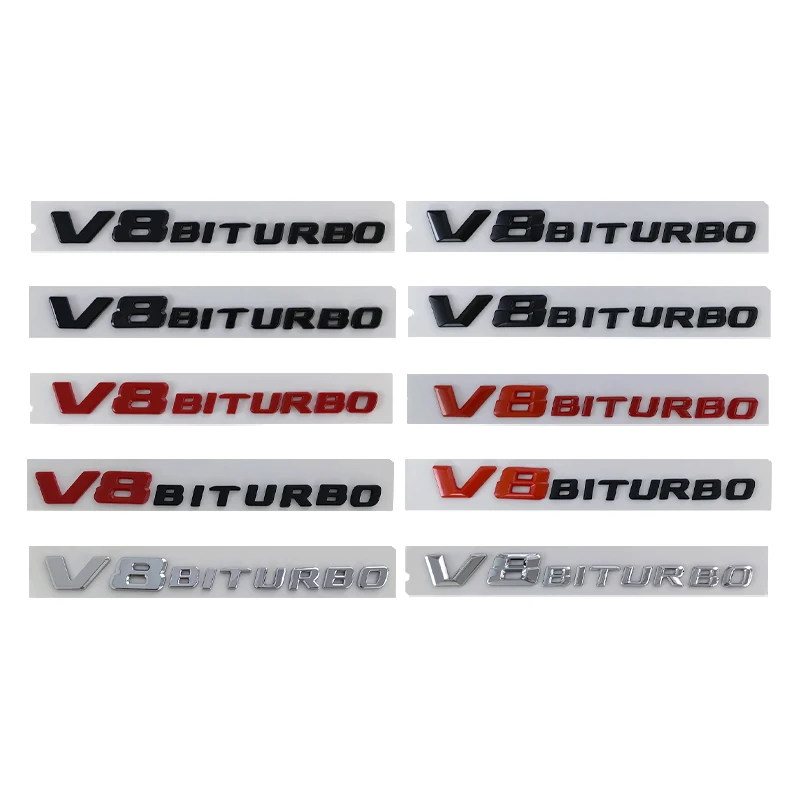 3d ABS V8 Biturbo Emblem Car Fender Badge Decal For C63S C63 E63 CLS63 V8 Biturbo Sticker Accessories