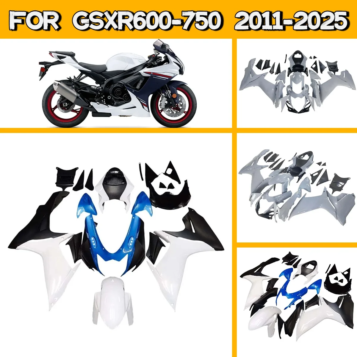

Aftermarket Fairing Kit for 2011-2025 Suzuki GSXR600 GSXR750 Motorcycle Full ABS Fairings Body Panels 11-25 GSXR 600 750