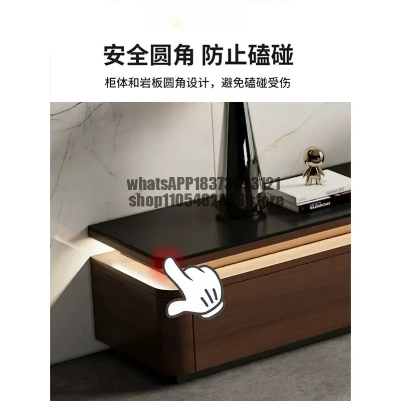 Slate TV Cabinet Living Room Ambient Light Modern Simple Floor Cabinet Locker