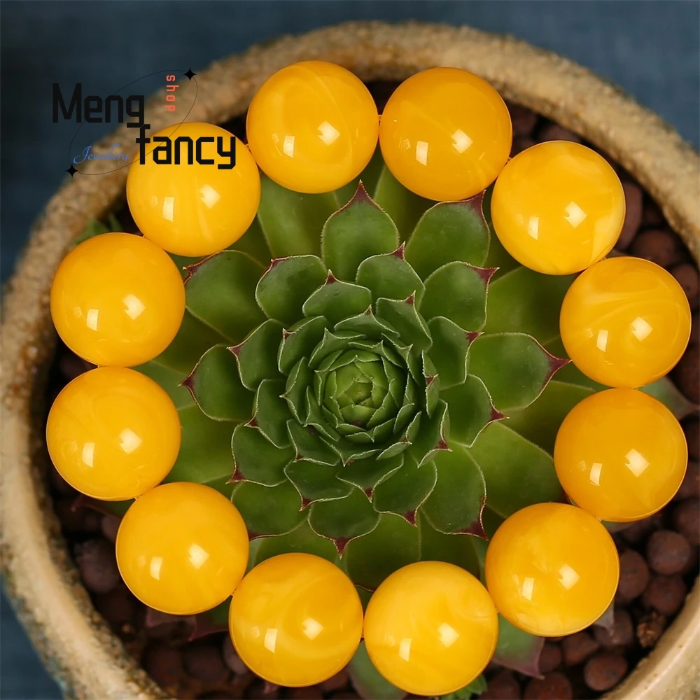 سوار العنبر وشمع العسل، سوار شمع العسل بحلقة واحدة للرجال، سوار نسائي خرز دائري لزيت الدجاج، خرز صلاة بوذي