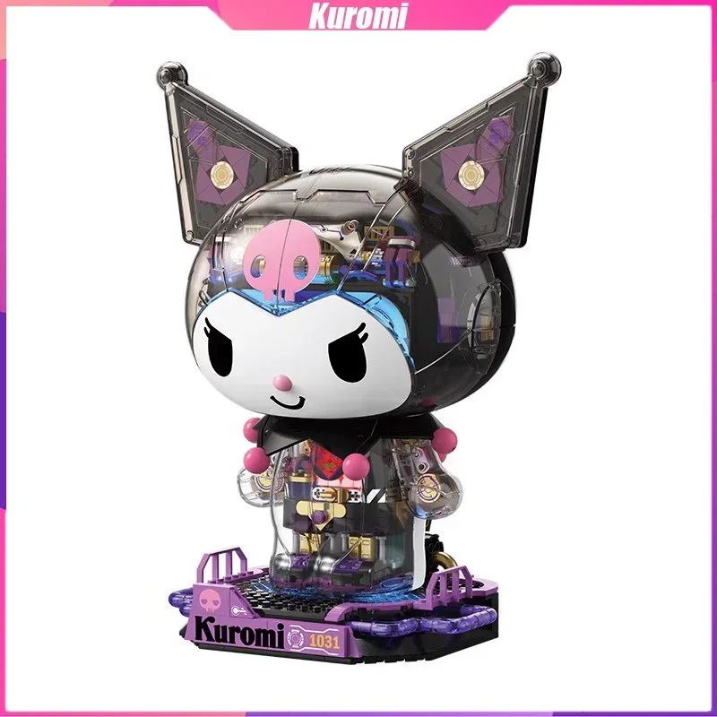 Kuromi Building Blocks Sanrio Series Mechanical Desktop Decoration Puzzle Assembling Model Toy Birthday Gifts for Boys and Girls