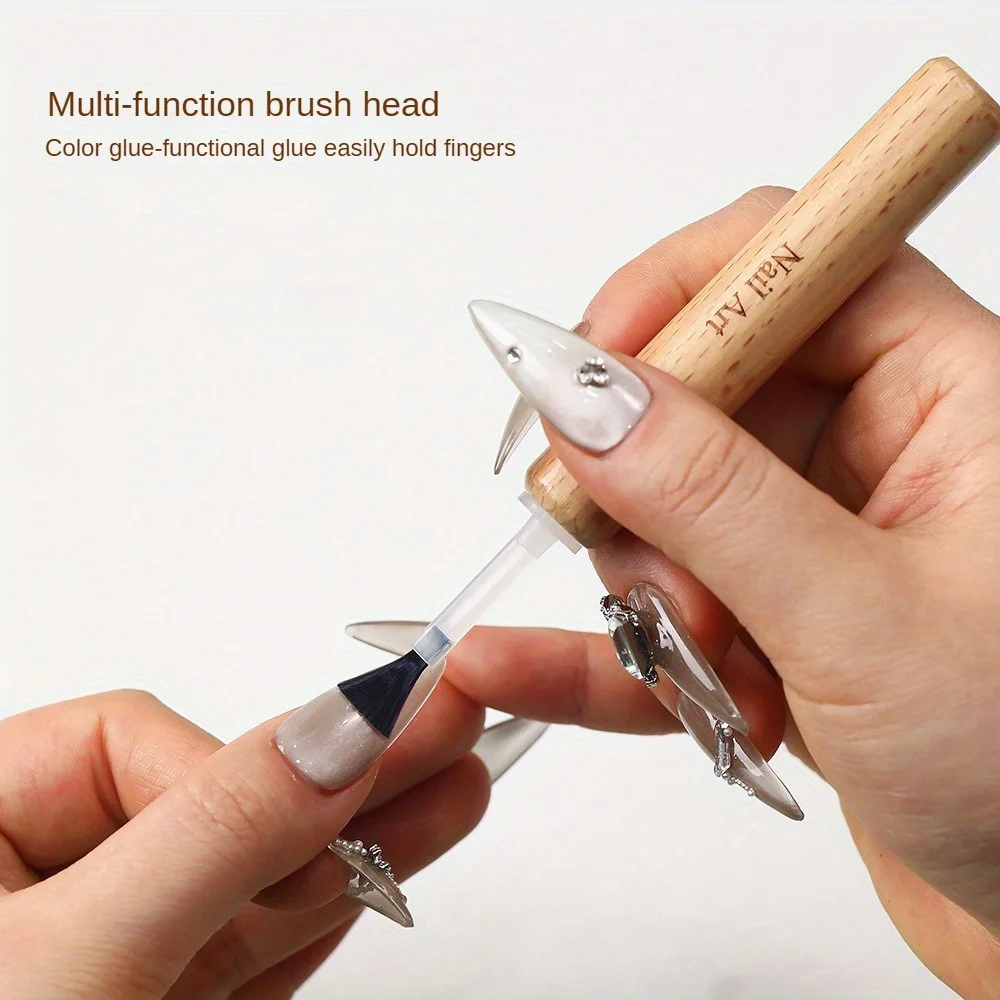 Zestaw profesjonalnych pędzli dwustronnych do lakierów hybrydowych, wymienne i odświeżające, z możliwością demontażu, do salonów kosmetycznych, hurt.