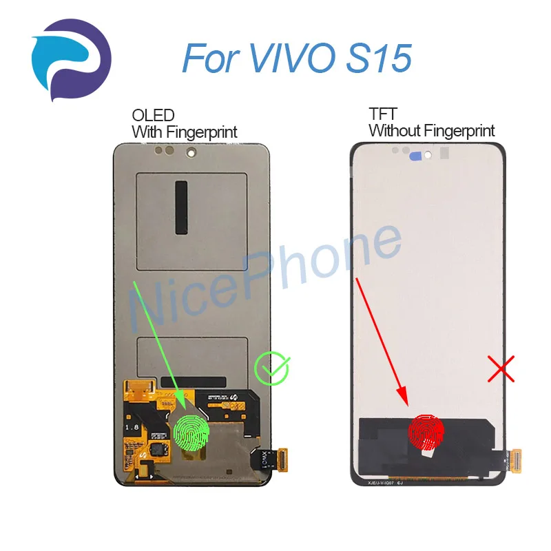 شاشة LCD وشاشة رقمية تعمل باللمس لهاتف فيفو ، S15 ، 2400x1080 ، V2203A