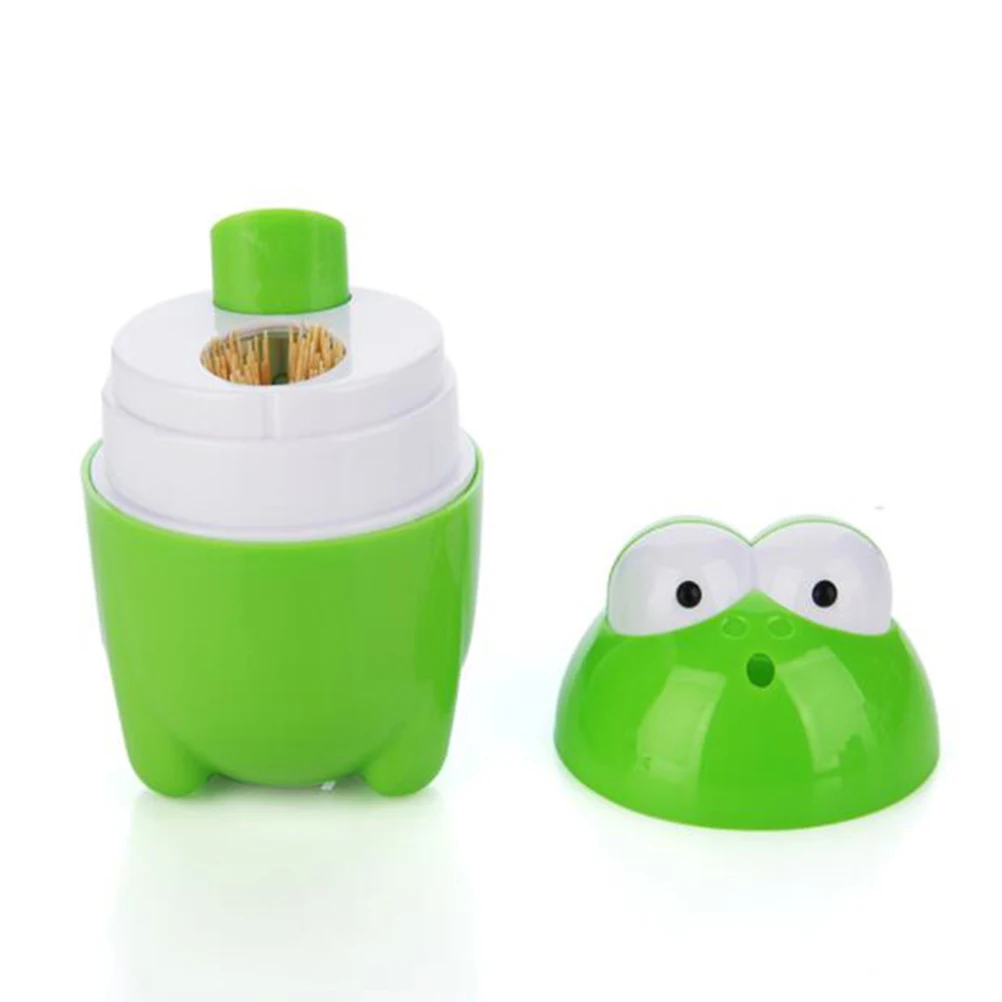

Automatic Toothpick Box Cartoon Frog Material Restaurant Hotel Bar Clean Sanitary Storage Dispenser Case Kitchen