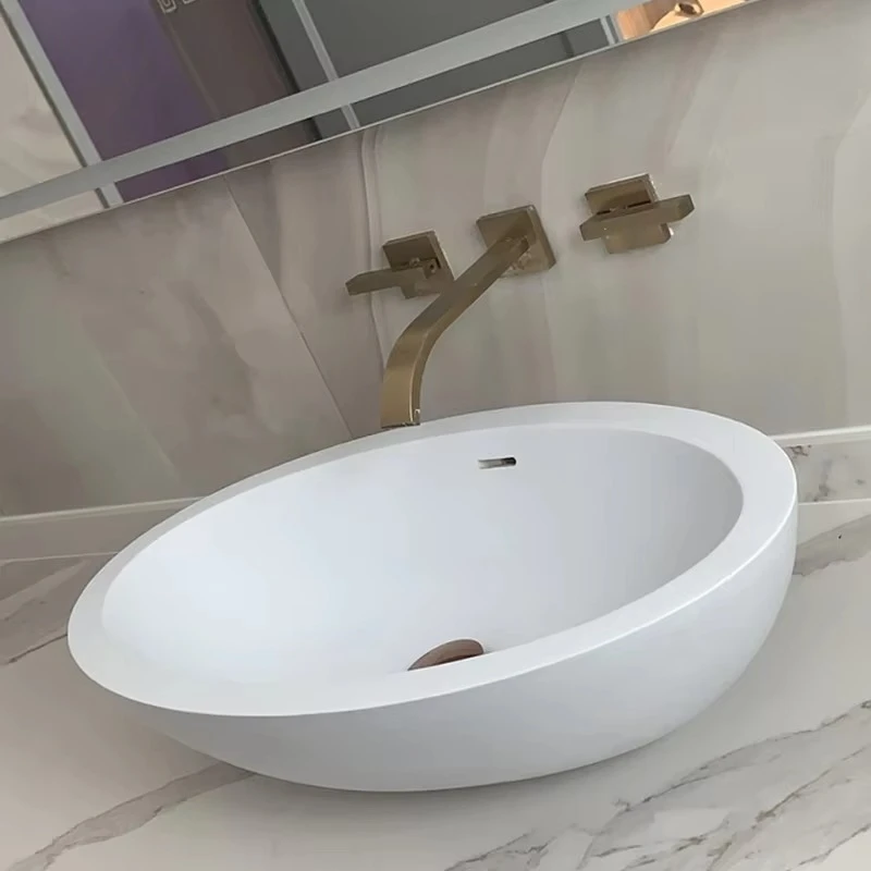 Spring new design pink bathroom stone wash basin