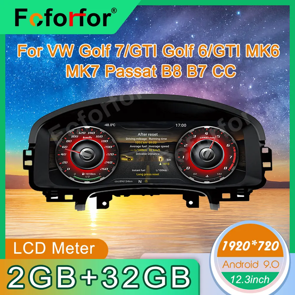 

Meter For VW Golf 7 Weilan, Lavida, Bora, Tanyue Digital Dashboard Panel Virtual Instrument Cluster Cockpit LCD Speedometer