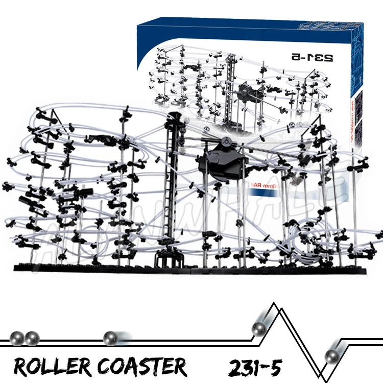 3200cm Rail Level 5 Marble Run Maze Roller Coaster Electric Elevator Model Building Boy STEM Zabawka edukacyjna Rolling ball Sculpture