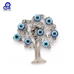 Lucky Eye Alloy Life of Tree Charm Magnet Sticker Blue Turkish Evil Eye Refrigerator Sticker for Women Men Fashion Jewelry