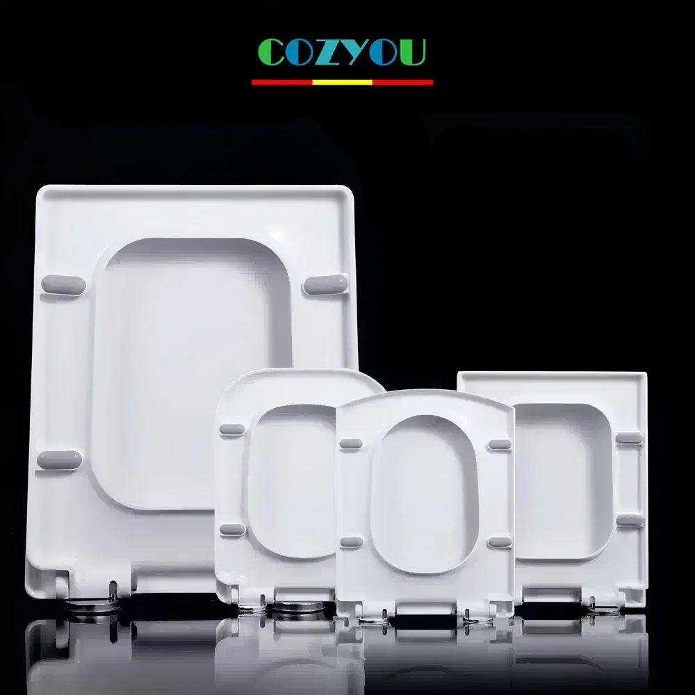 Thickened Urea Formaldehyde Square Toilet Seat Cover Ceramic Texture Quiet Close Universal low-temperature resistant Toilet Part