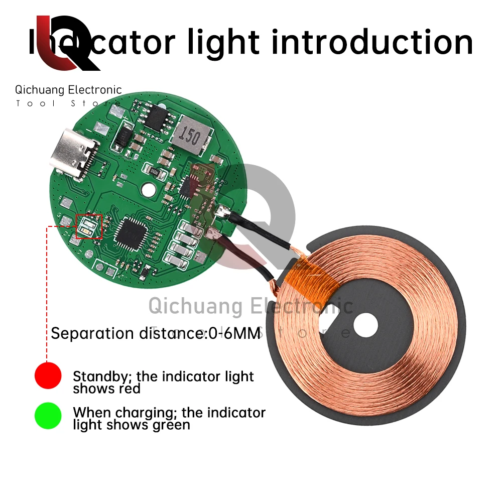 12V24V 20W High Power Wireless Charger Transmitter Module Type-C Fast Charging Circuit Board for Mobile Phone