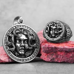 Snake Hair Medusa Banshee Stainless Steel Mens Rings Punk Hip Hop for Male Boyfriend Biker Jewelry Creativity Gift Wholesale