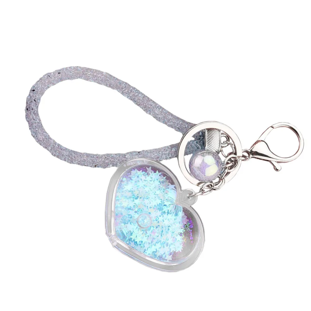 

Heart Shaped Sequins Keychain Love Keyring Fashionable Creative Gift Bag Charm Pendant Long Lasting Durable Material Birthday