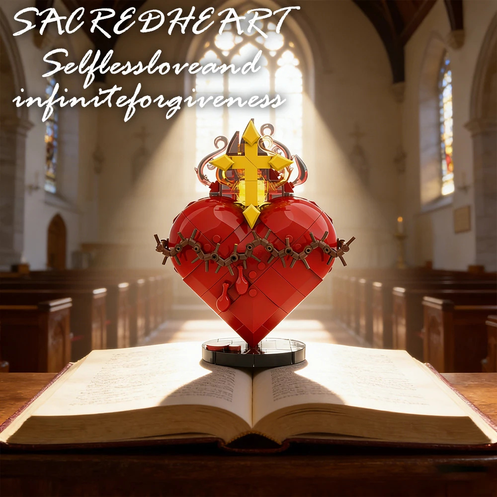 

Jesus Christ Cross Building Blocks Kit MOC Assemble Glow Cross Bricks Mini Model Diy Construction Toys Easter Gifts Home Decor