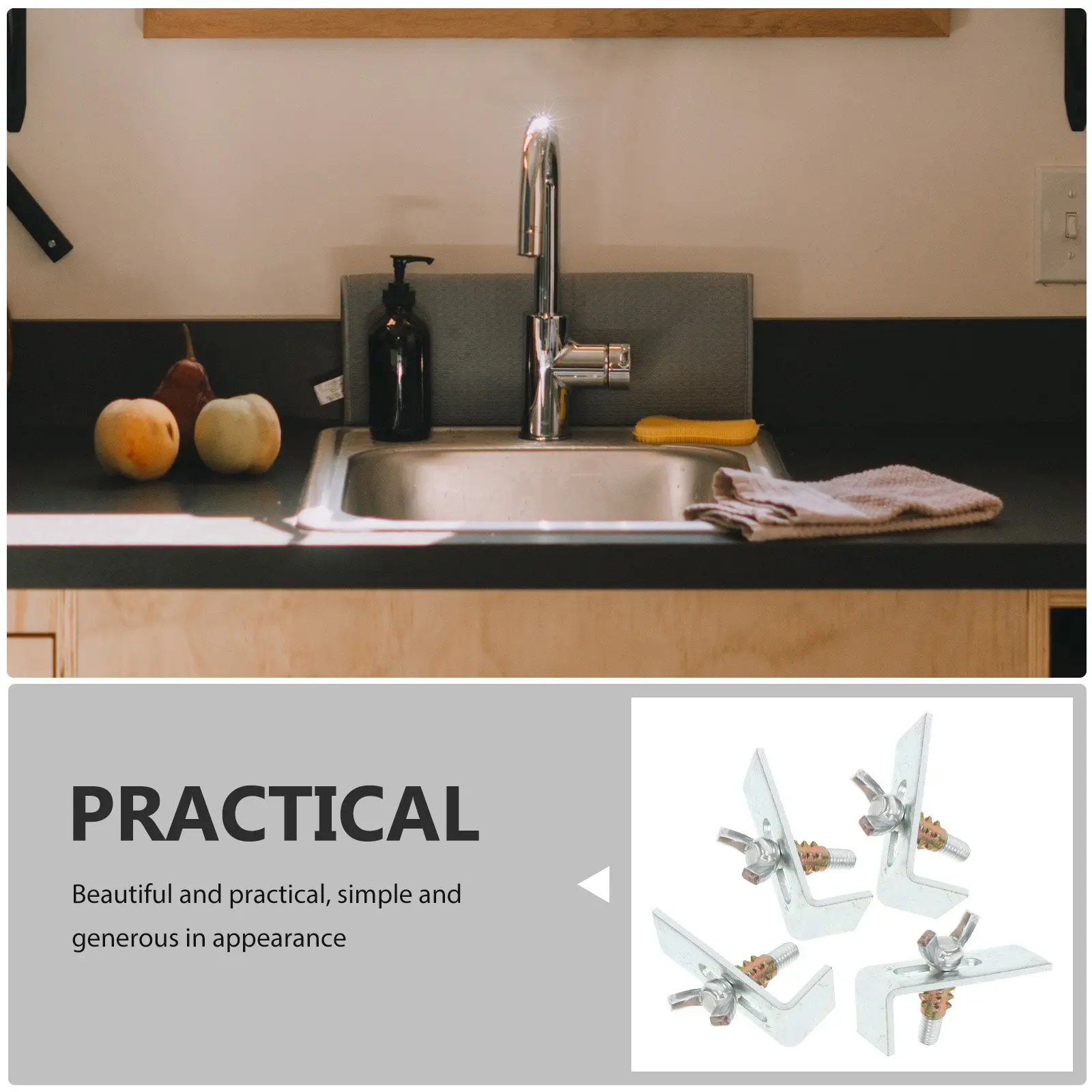 4Pcs Heavy-Duty Undermount Sink Brackets Sink Installation Supports Basin Mounting Clips for Kitchen Bathroom Sinks Robust