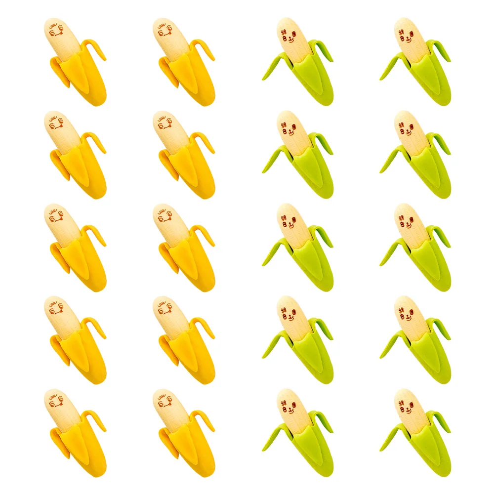 

40Pcs Cartoon Banana Erasers Light Weight Easy to Carry Writing Accessories Fun Learning Tools for Students Stationery