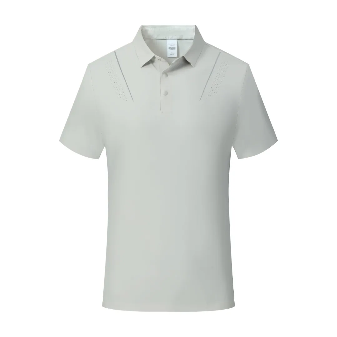 New Polo shirt short sleeved lapel casual solid color T-shirt