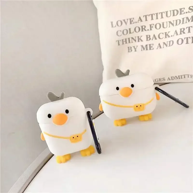 1pc Funny Cartoon Cute Duck Silicone Earphone Cover for Apple Airpods Pro 3 Case for Airpods 3 3rd Generation Air Pod 2 1 Case