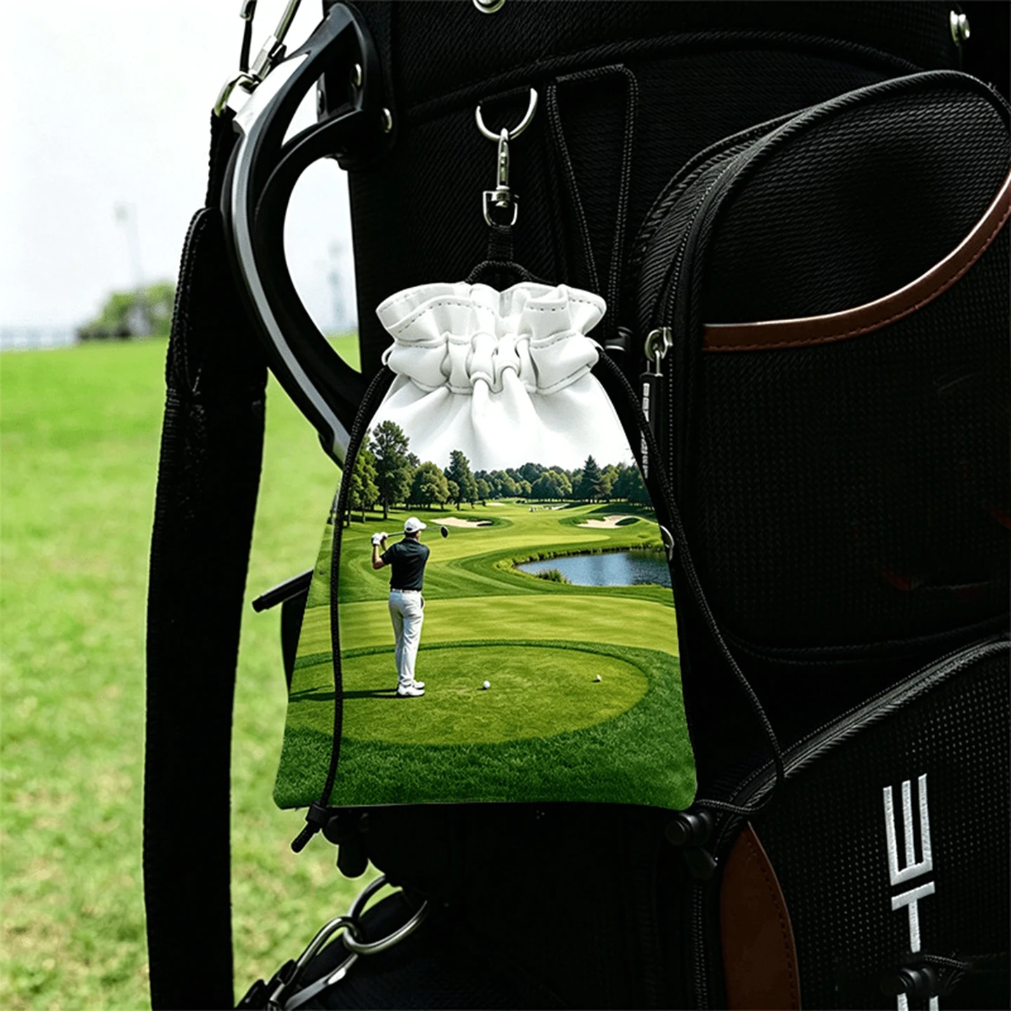 새로운 골프공 보관 가방 - 조임끈 지퍼 포켓 - 가죽 - Golf Equipment Drawing 리뷰 및 가격