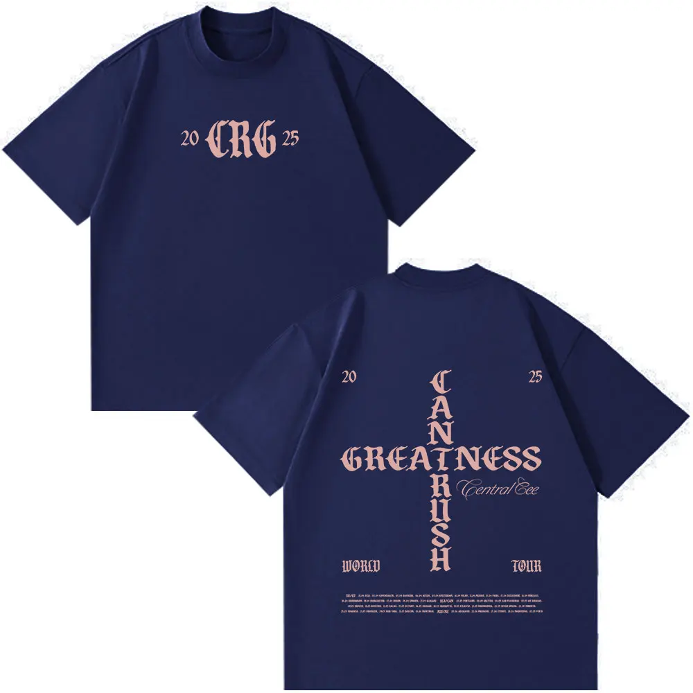 تي شيرت Central Cee Can't Rush GREATNESS World Tour 2025 تي شيرت هيب هوب بأكمام قصيرة تي شيرت كبير الحجم للرجال والنساء تي شيرت على الموضة #3