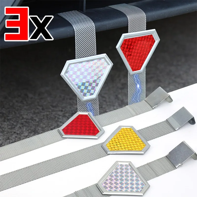 Car Anti-static Belt Canceller Night Safety Warning with Triangular Reflector Automobile Static Electricity Removal Adjustable