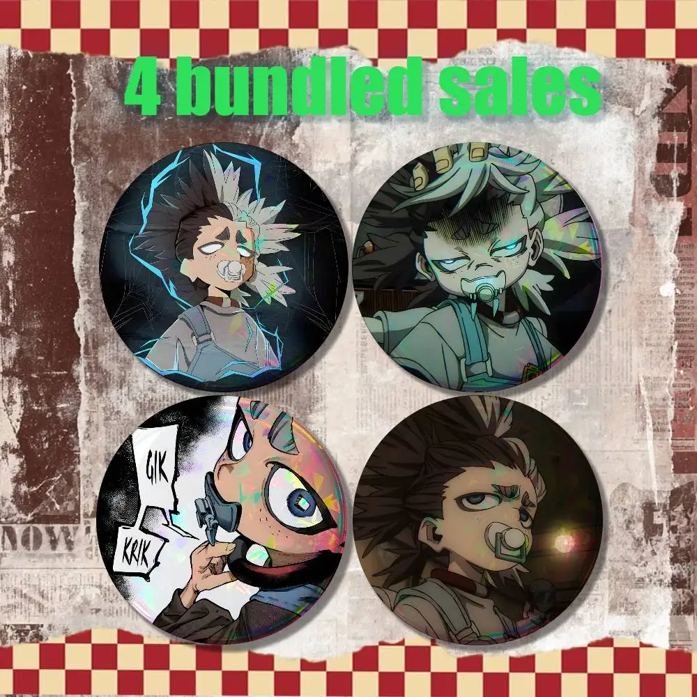 Anime Dear S-Santa Brooches For Backpack Accessories 25,32,44,58,75mm Round Enamel Pins 4-piece Set Cartoon Anime Badge
