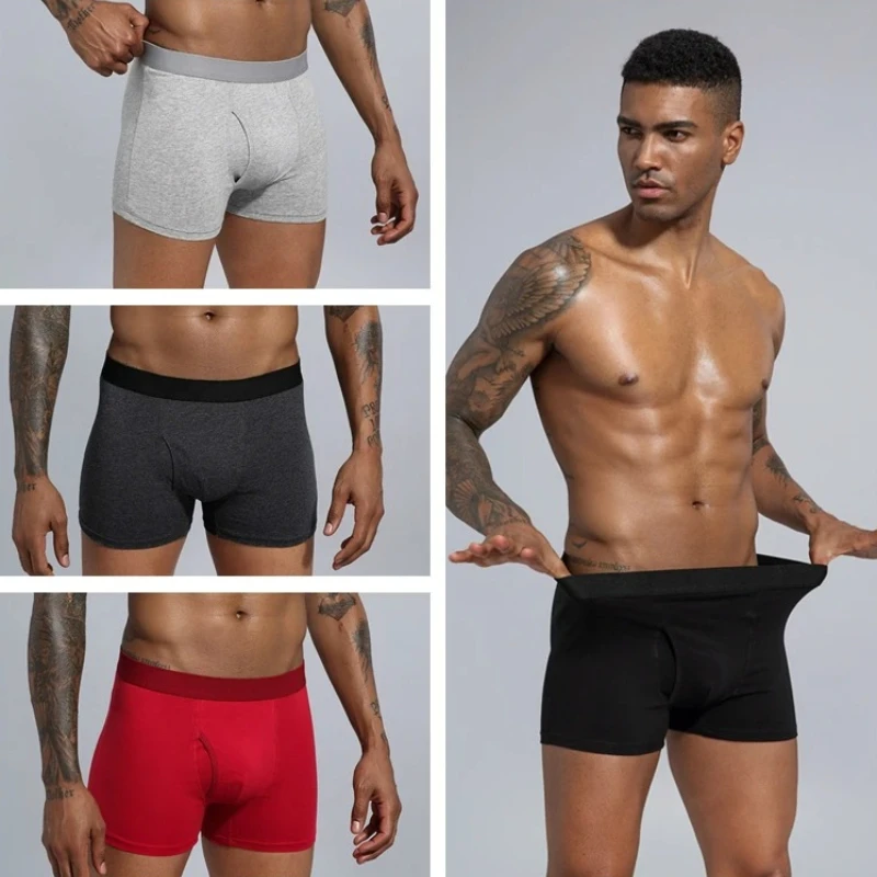 

Мужское нижнее белье из чистого хлопка, однотонные трусы-боксеры, удобные и дышащие шорты-боксеры для мужчин.