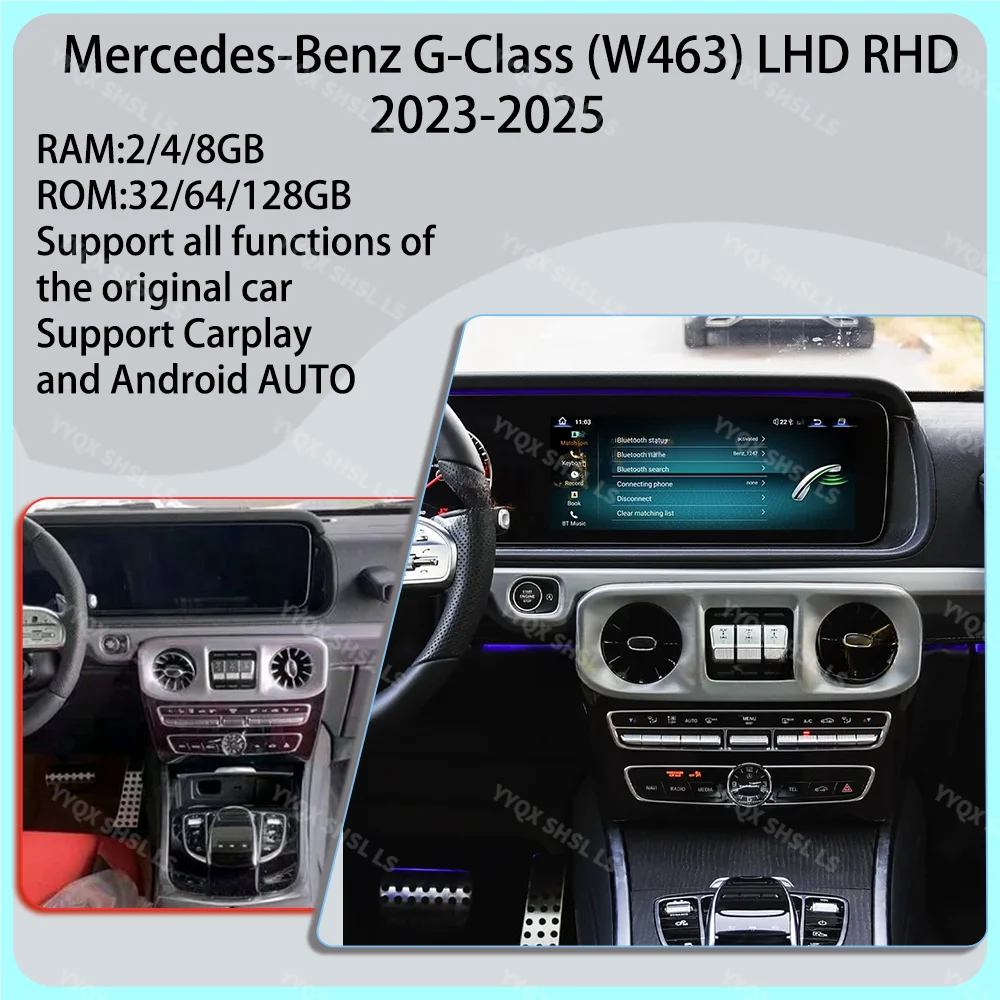 

Dual 12.3“Right rudder Screen Car Stereo Radio For Mercedes-Benz G-Class W463 2023-2025 Carplay Multimedia Player GPS Navigatio