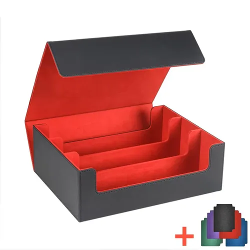 Imagen 2 del producto Caja de almacenamiento de tarjetas comerciales, caja de cubierta de cuero PU para MTG Magic Deck Holder, organizador de capacidad de 1800 tarjetas para juegos de mesa TCG Yogiho