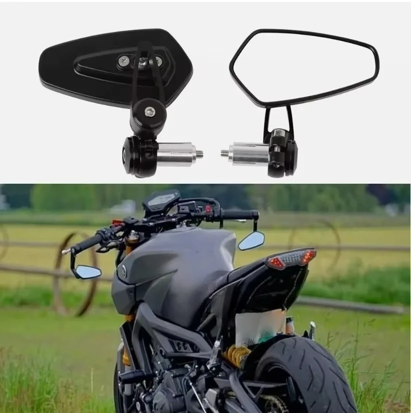 1Sets Left & Right Black Aluminum Side Mirrors 7/8