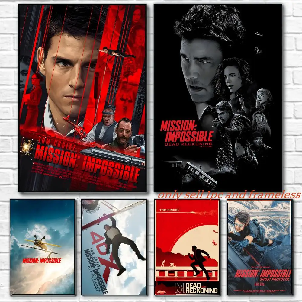 Action Spy Movie Mission Impossible-Popular Poster Wall art poster paintings are suitable for clubs living rooms and bedroom