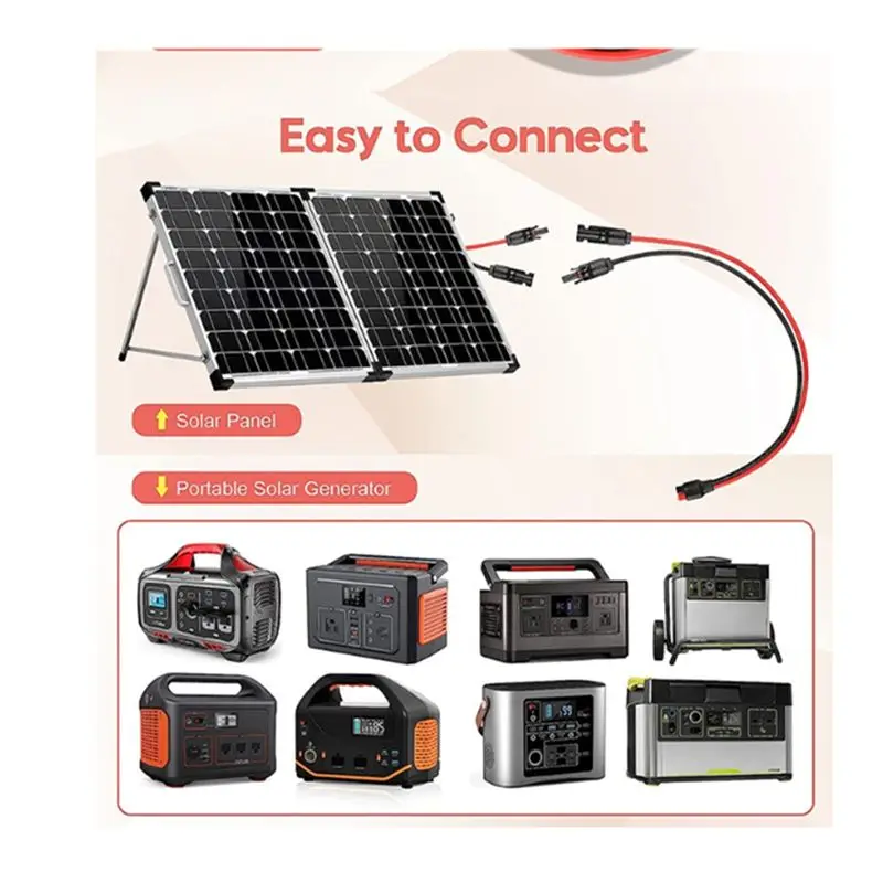A13E-For For Dokio ALLPOWERS Jackery Goal Zero Solar Panel Compatible 1.5M/5FT 14AWG Cable For Power Station