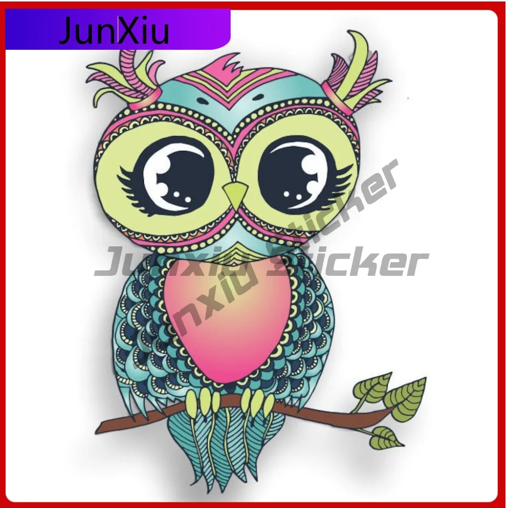 

Pastel Owl Sticker Suv Bodywork Bumper Window Cover Scratches Exterior Car Bicycle Skateboard Laptop Rv Camper Windows Windshiel