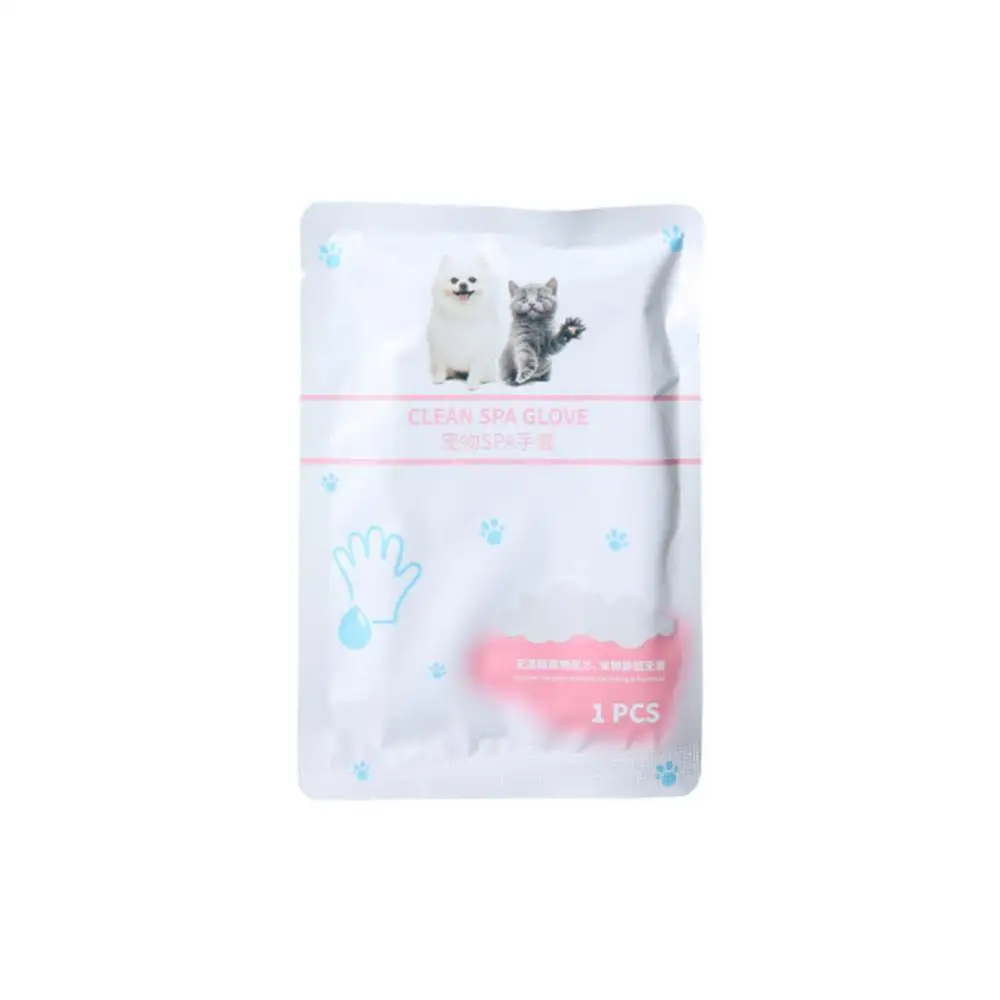 3PCS Disposable Pet Cleaning Gloves Pet Bathing Massage Wipes Gloves For Cat Dog Gentle Non-woven Clean Supplies