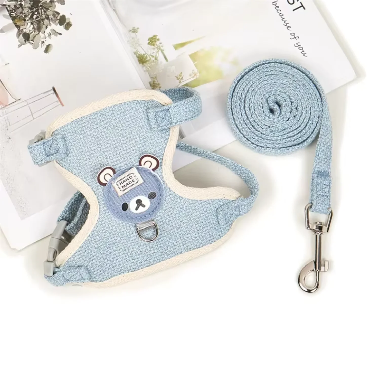 Cute Rabbit Harness Leash Set Bunny Pet Accessories Small   Cat Leash Rabbit Collar Rabbit Accessories