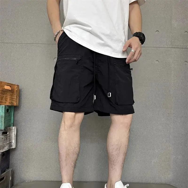 TRSYPHXM 2024 new Quick drying summer multi pocket thin solid color simple loose workwear shorts for men's casual sports pants