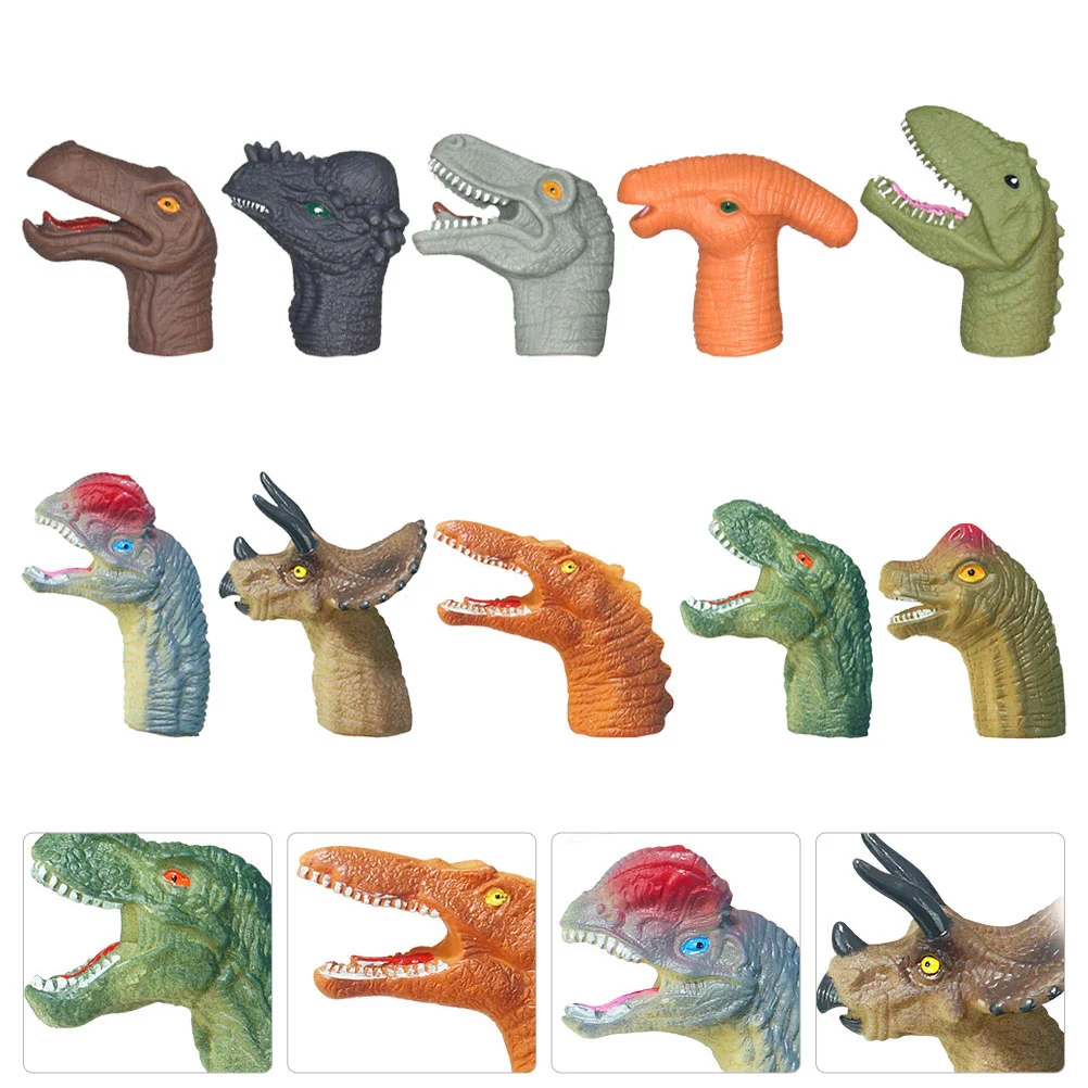 10 Pcs Dinosaur Hand Puppet Mini Finger Puppets Bath Toy Infant Toys Kids Preschool Plaything Figure