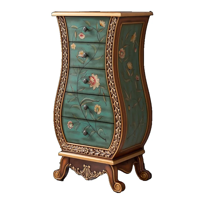 European style four, five, six entrance chest of drawers, solid wood, American vase, decoration cabinet, storage and arrangement