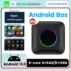 Android 13 ai box apto para kia Toyota Volkswagen Hyundai Renault peugeot Citroen, etc. Marca de automóviles, Apple Carplay inalámbrico, Android auto inalámbrico, compatible con YouTube, Netflix, waze, iptv