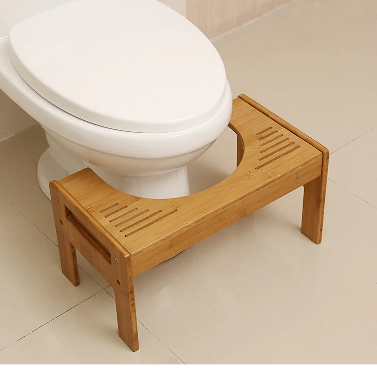 

Original Adjustable Height Bathroom Toilet Stool Bamboo