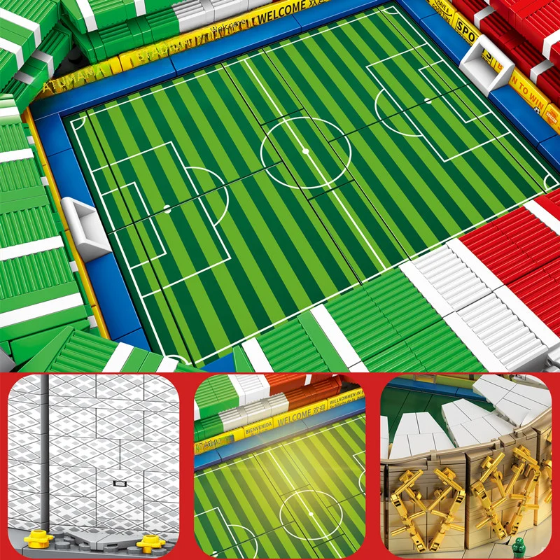 Football Field Assembled Building Blocks, Sports Stadium, Children to develop intelligence Toys, Fans Gift, New, 2024