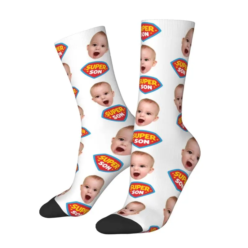 Kaos Kaki Crew Super Son Custom Pria Wanita Unisex Fashion Desain Foto Wajah Personalisasi Cetak 3D Kaos Kaki Dress