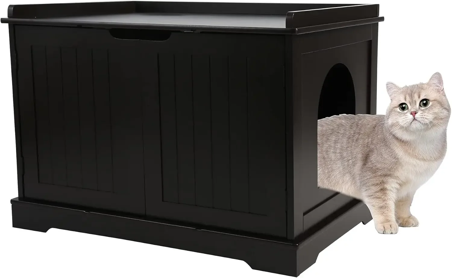 BI Cat Litter Box Enclosure, Cat Litter Box Furniture Hidden, Cat Washroom Storage Bench, Pet Crate Furniture, Modern Woode