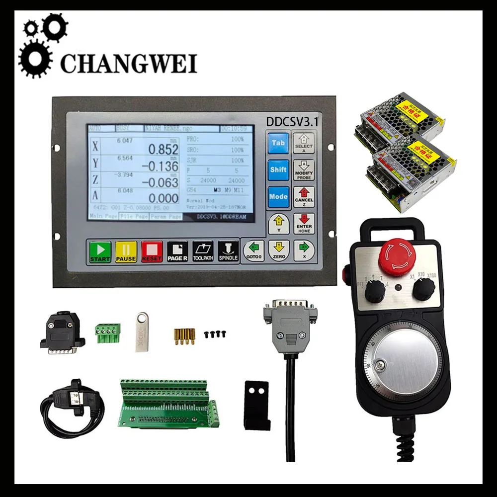 Cnc Ddcsv3.1 3-axis 4-axis G-code Independent Offline Controller + Mpg Handwheel 75w24v For Engraving And Milling Machine