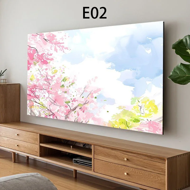 Funda Protectora Universal para TV LCD, Cubierta Antipolvo con Diseño Impreso, Decoración para Sala de Estar, Compatible con Pantallas de 47, 50, 55, 58, 65, 70, 75 y 85 Pulgadas