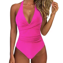 Summer Sexy Large Size Swimwear Women One Piece Plus Size Swimsuits Closed Push Up Female Beach Swim Wear Body Bathing Suits