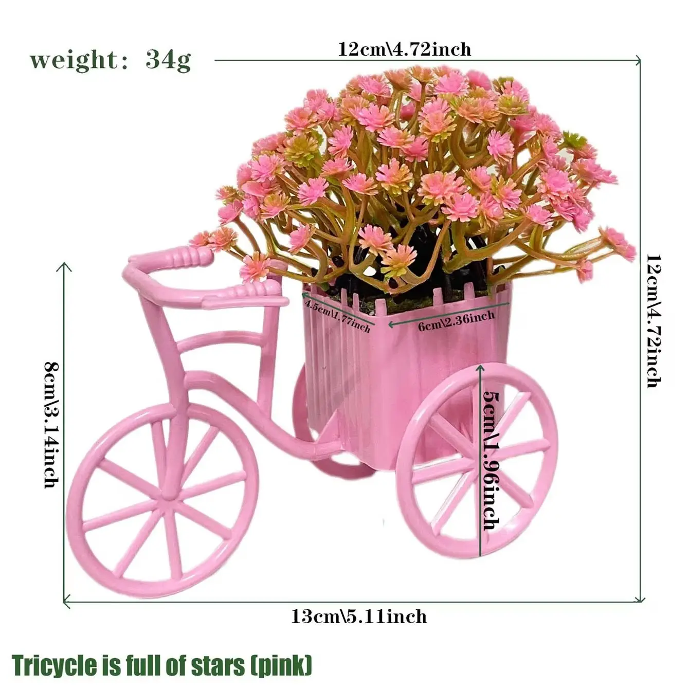 1/3pcs mini tricycle model 26 mesh simulation starry sky small potted plant home living room desktop decoration ornament