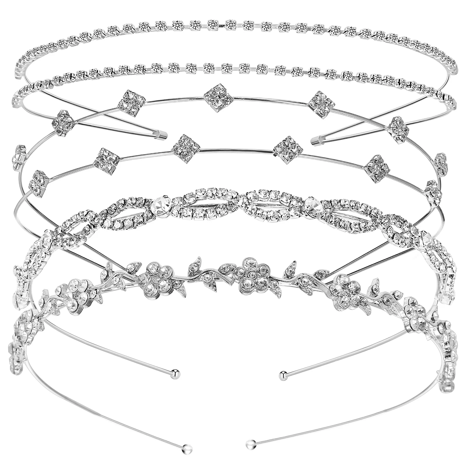 

4 шт., повязки на голову со стразами, тонкие металлические свадебные блестящие свадебные аксессуары для волос, повязка на голову для женщин, элегантный головной убор